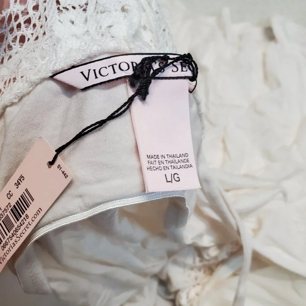 NWT Victoria's Secret Ivory Lace Babydoll Slip Lingerie Large Sexy Vixen Classic - Picture 7 of 7
